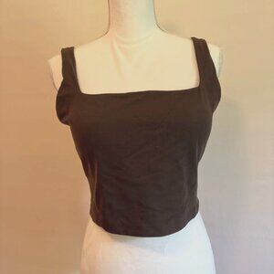 CRZ YOGA CROP BRA TOP DARK OLIVE GREEN SZ XL
